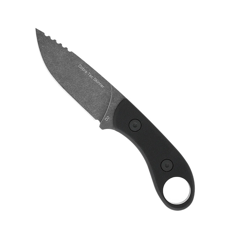 CobraTec SD2DNS D2 Skinner Fixed Drop Point 3.75" Stone Wash Blade