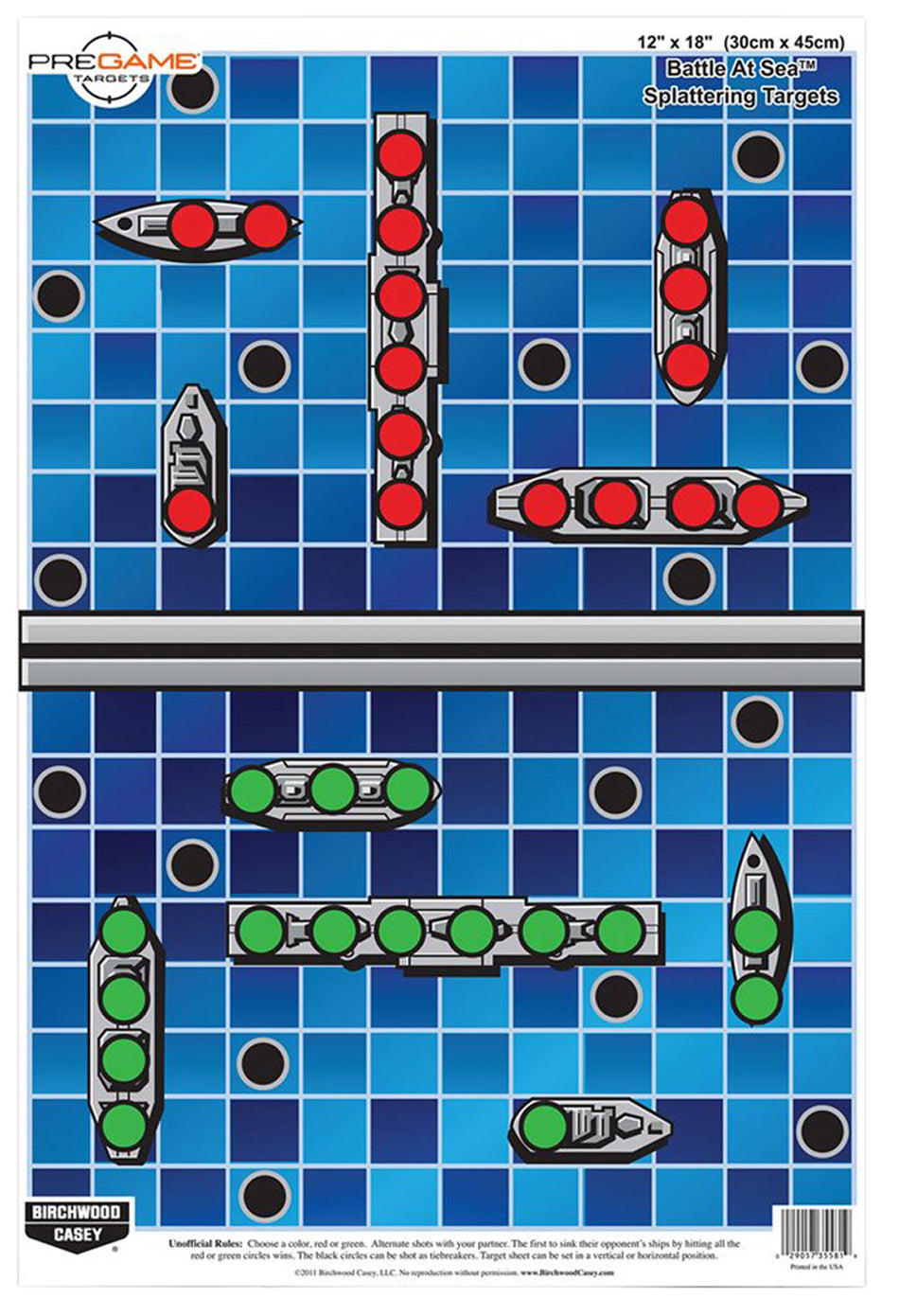 Birchwood Casey Pregame Blue Battle at Sea Self-Adhesive Paper Target 8 Pack