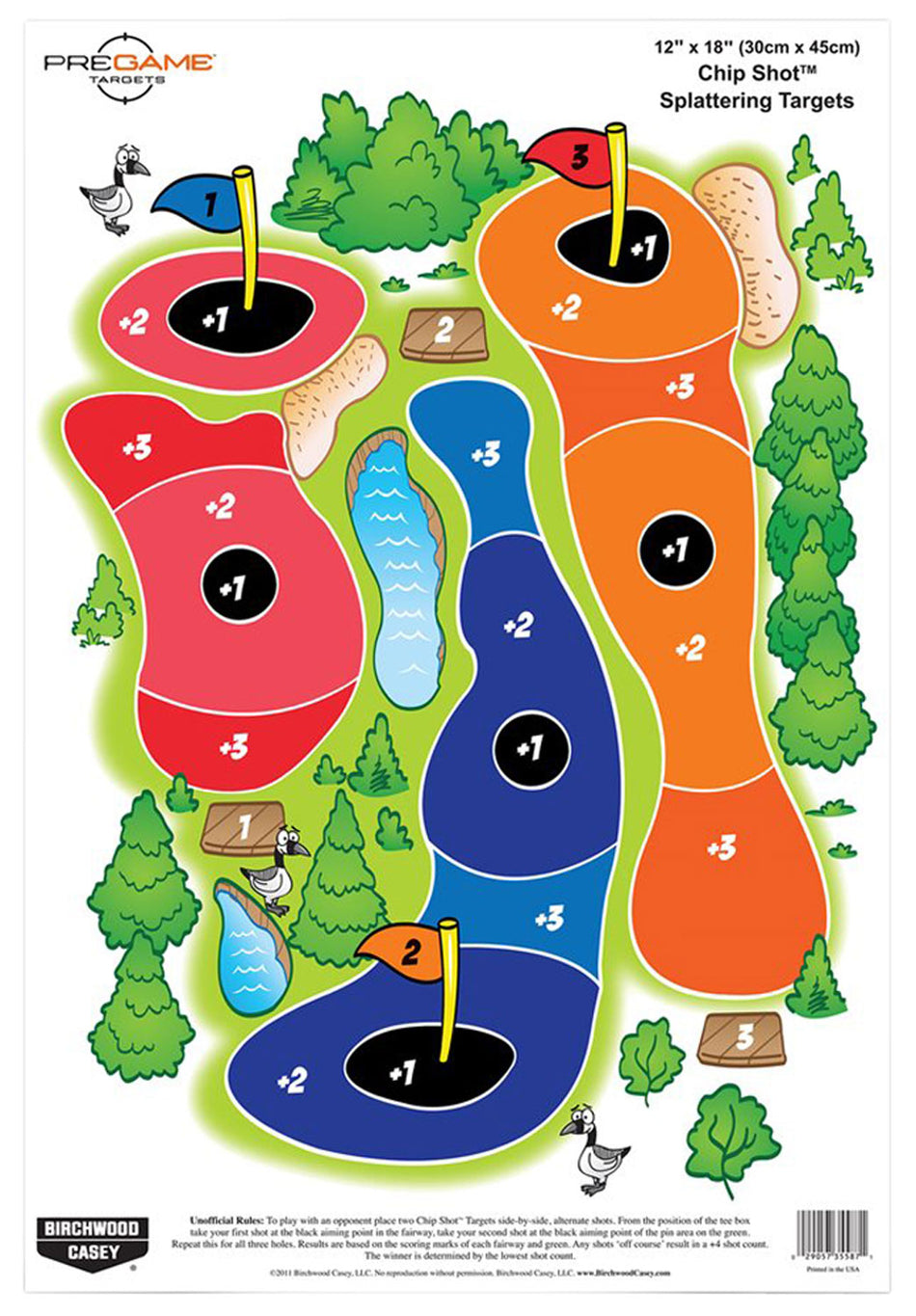 Birchwood Casey 35566 Pregame Chip Shot Colorful Self-Adhesive Paper Targets 8-Pack