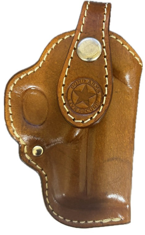 Bond Arms 3.5" Barrel LH Premium Leather Clip Holster Tan with White Stitch