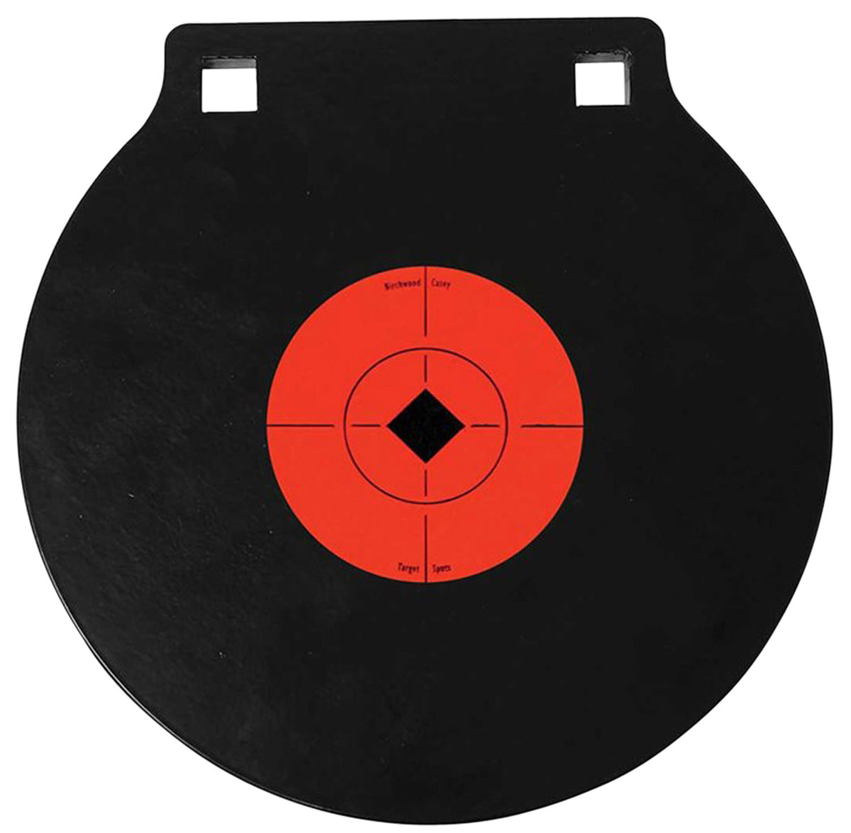 Birchwood Casey 47604 AR500 Steel 8" Double Hole Hanging Gong Target Black/Orange 0.38" Thick