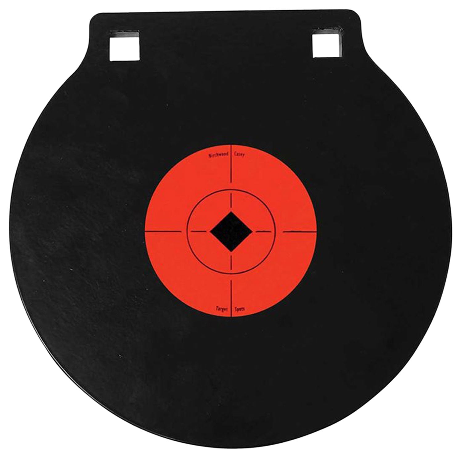 Birchwood Casey 47604 AR500 Steel 8" Double Hole Hanging Gong Target Black/Orange 0.38" Thick