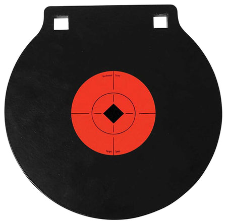 Birchwood Casey 47604 AR500 Steel 8" Double Hole Hanging Gong Target Black/Orange 0.38" Thick