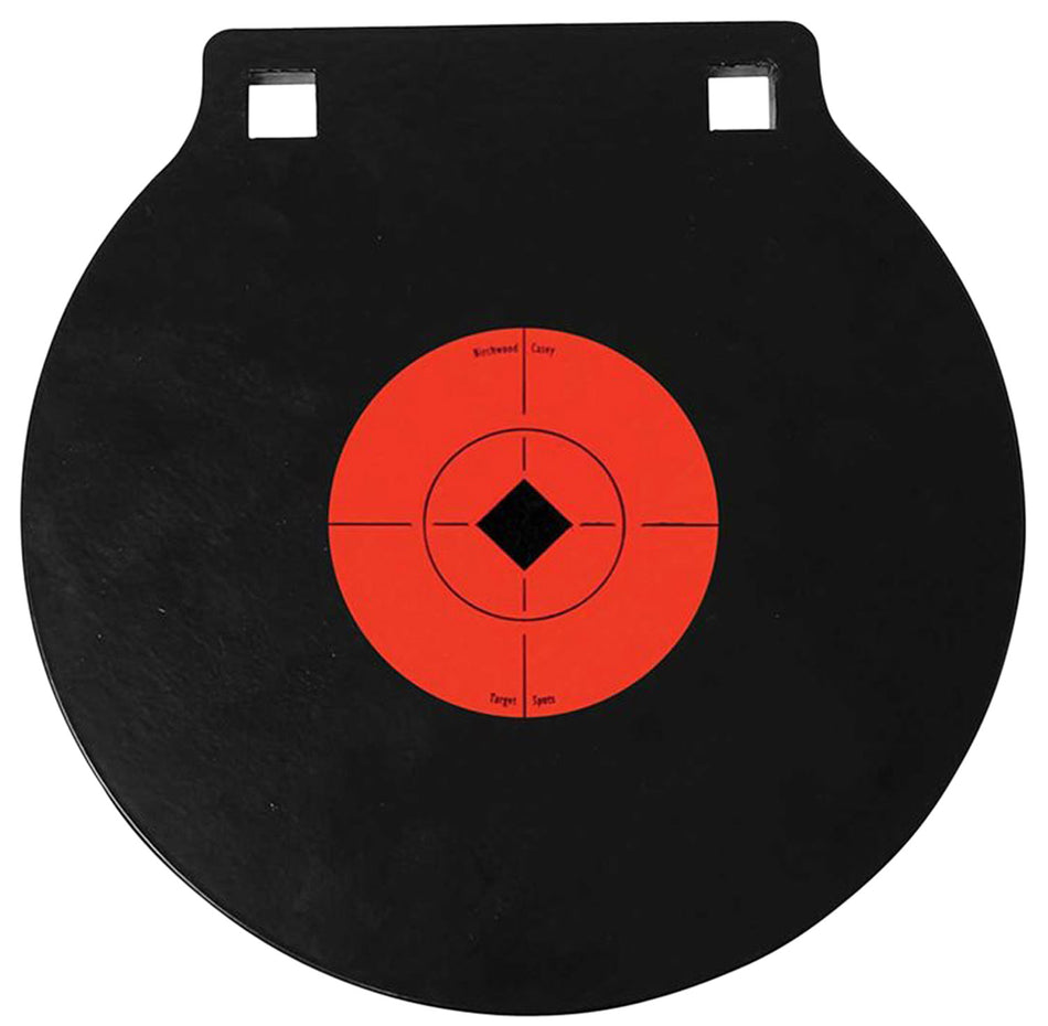 Birchwood Casey 47604 AR500 Steel 8" Double Hole Hanging Gong Target Black/Orange 0.38" Thick
