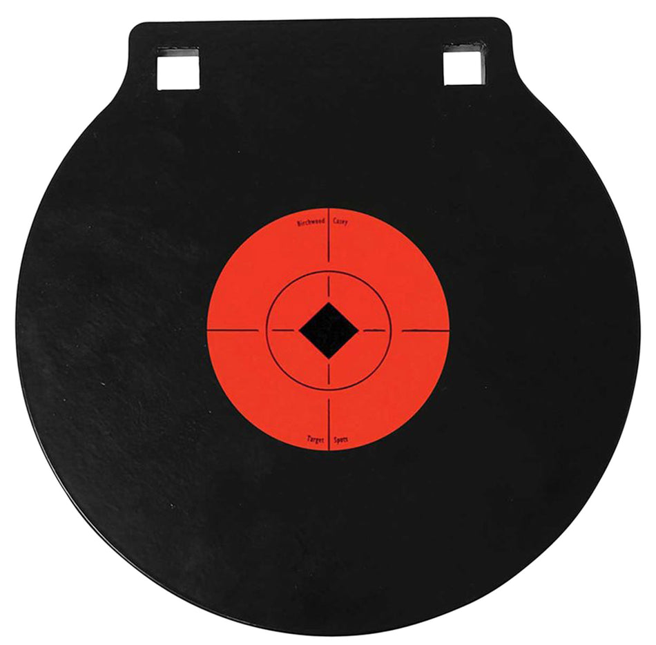 Birchwood Casey 47615 AR500 Steel 10" Double Hole Hanging Gong Target Black/Orange 0.38" Thick
