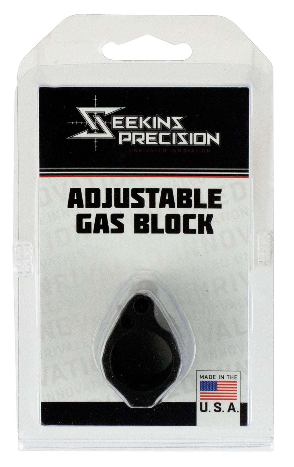 Seekins Precision Adjustable Low Profile Gas Block, 1.37" Height, Black Melonite Finish