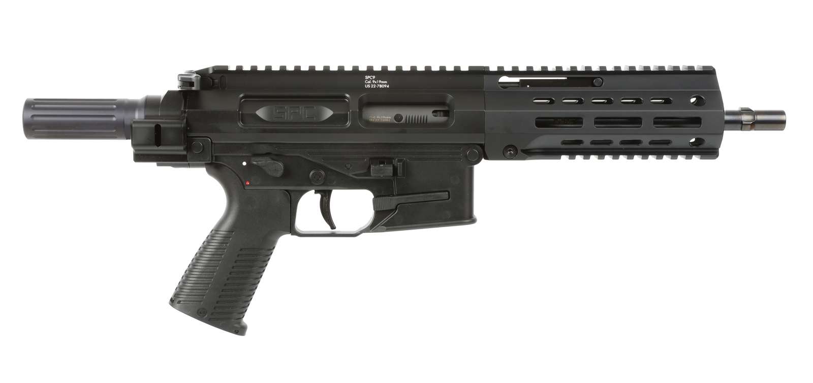 B&T SPC9 9mm Pistol, 9" Barrel, Black, 1-30 Round Magazine