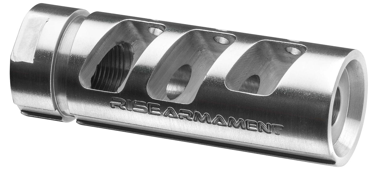 Rise Armament RA-701 Compensator Stainless Finish 416R Stainless Steel 1/2-28 tpi for 5.56 NATO AR-15