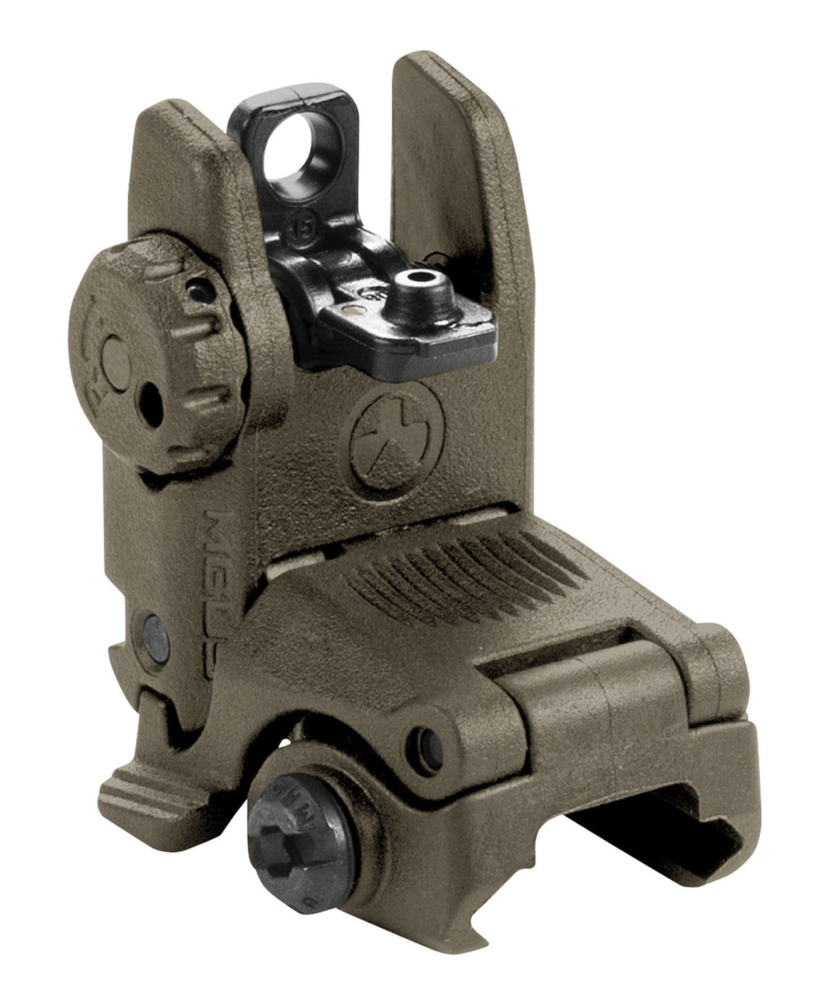 Magpul MBUS MAG248-ODG Polymer Spring-Loaded Flip-Up Rear Sight ODG AR-15