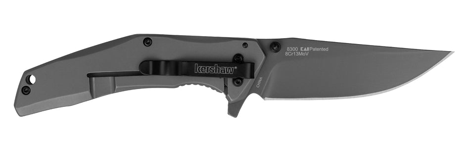 Kershaw DuoJet 8300 3.25" Folding Plain Clip Point Gray TiCN Coated 8Cr13MoV SS Blade Gray Steel Handle Pocket Clip