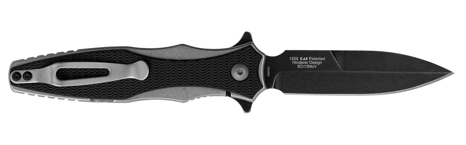 Kershaw Decimus 1559 3.25" Folding Plain Spear Point BlackWash 8Cr13MoV SS Blade Stonewashed Nylon/Steel Handle