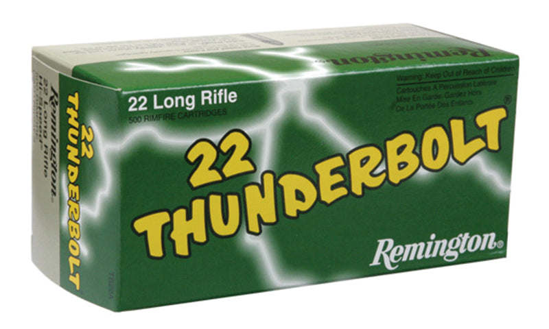 Remington .22 Long Rifle Rimefire Ammo 22 Thunderbolt Lead Round Nose Solid 40 grain 