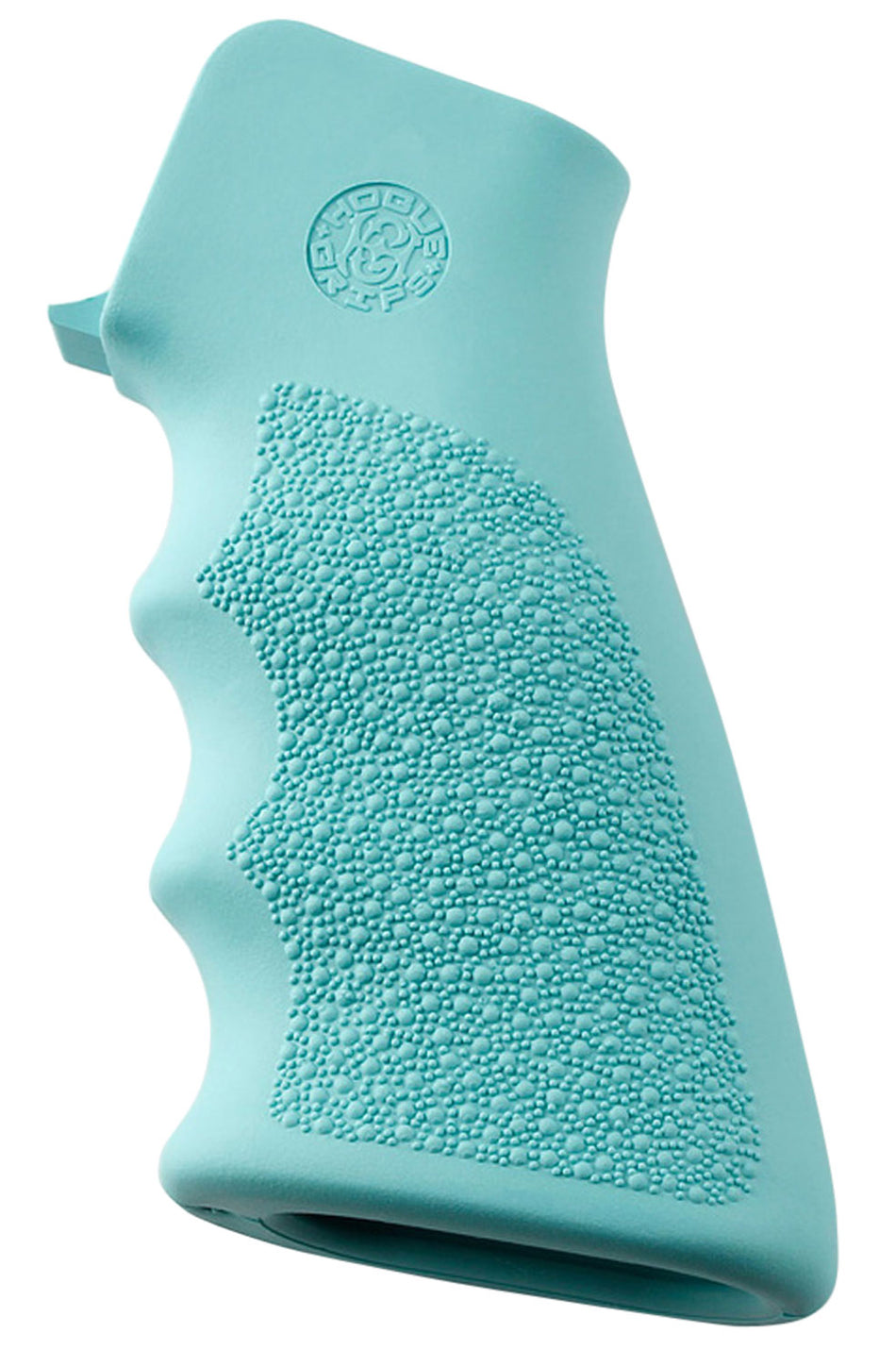 Hogue 15015 Aqua Blue Cobblestone OverMolded Rubber Grip with Finger Grooves AR-15/M16