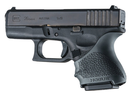 Hogue 18600 Glock 26/27 HandAll Beavertail Rubber Grip Sleeve, Black with Finger Grooves