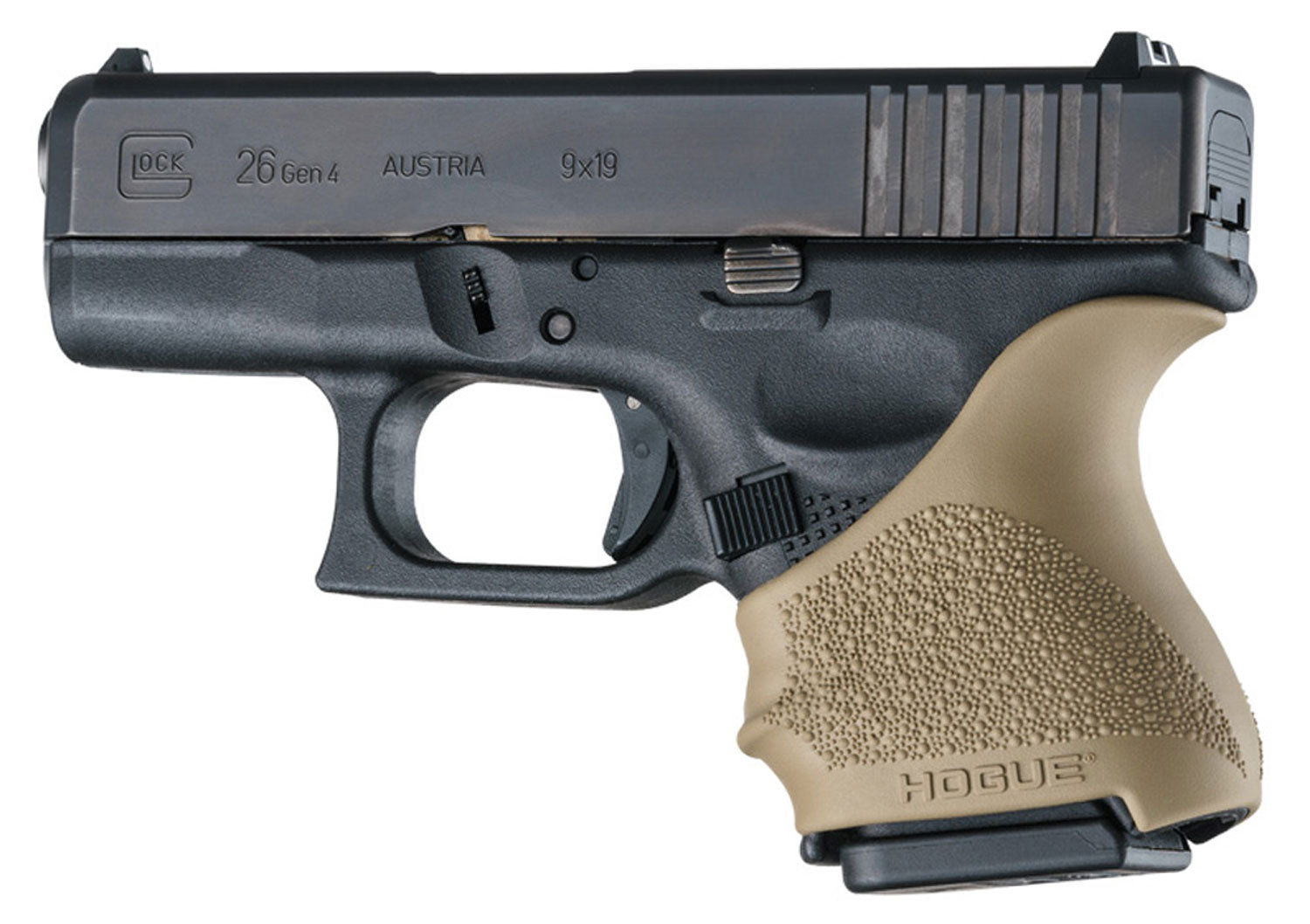 Hogue HandAll Beavertail Grip Sleeve Compatible with Glock 26/27 Flat Dark Earth Rubber