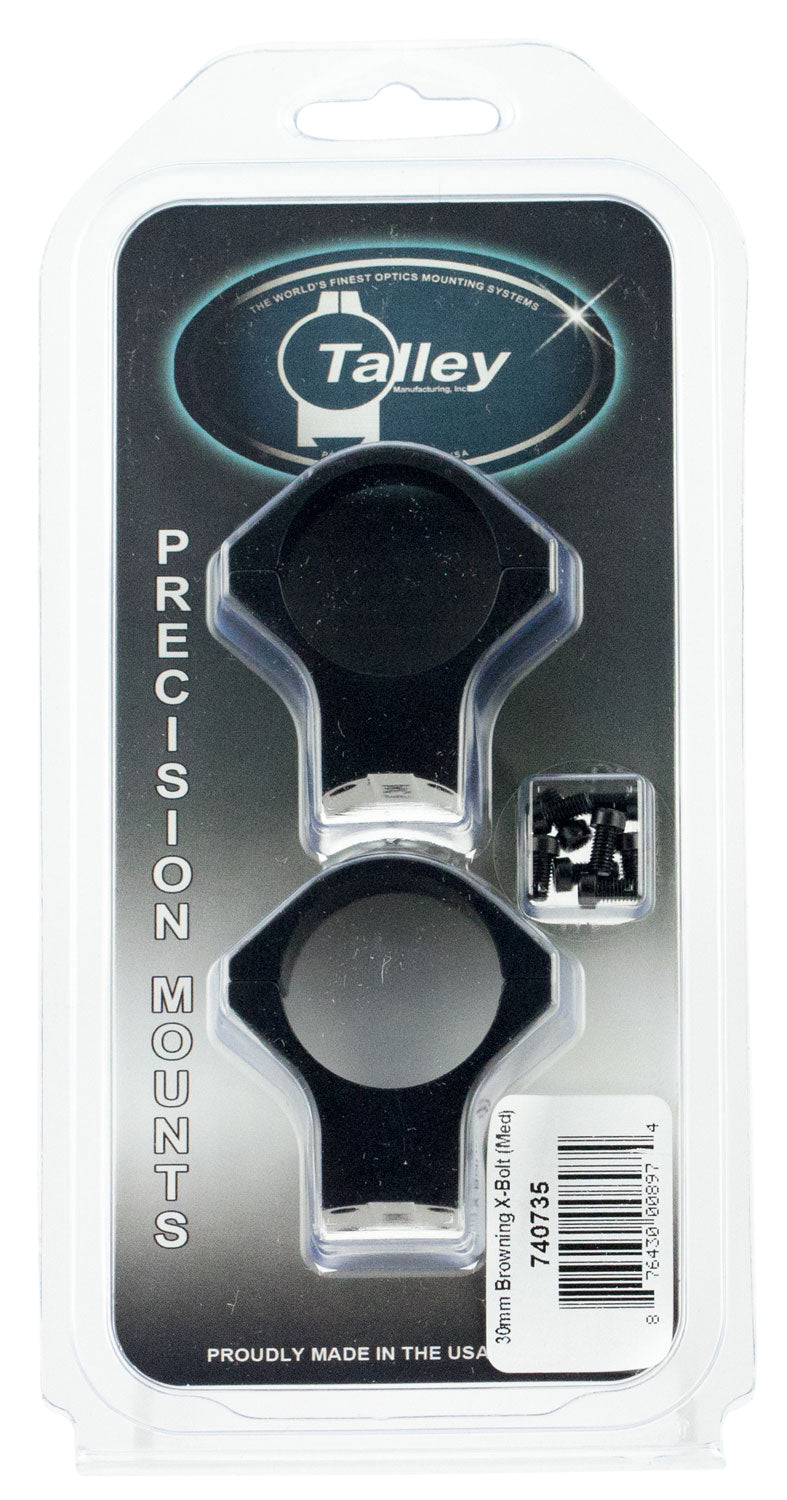 Talley 740735 Browning X-Bolt Medium Ring Scope Mount Combo Black Anodized 30mm Tube