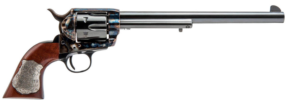 Cimarron CA558 Wyatt Earp Frontier Buntline .45 Colt 6-Shot Revolver, 10" Blued Barrel, Walnut Grip