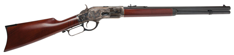 Cimarron CA281 1873 Short .45 Colt Rifle, 10+1 Capacity, 20" Blued Octagon Barrel, Color Case Hardened