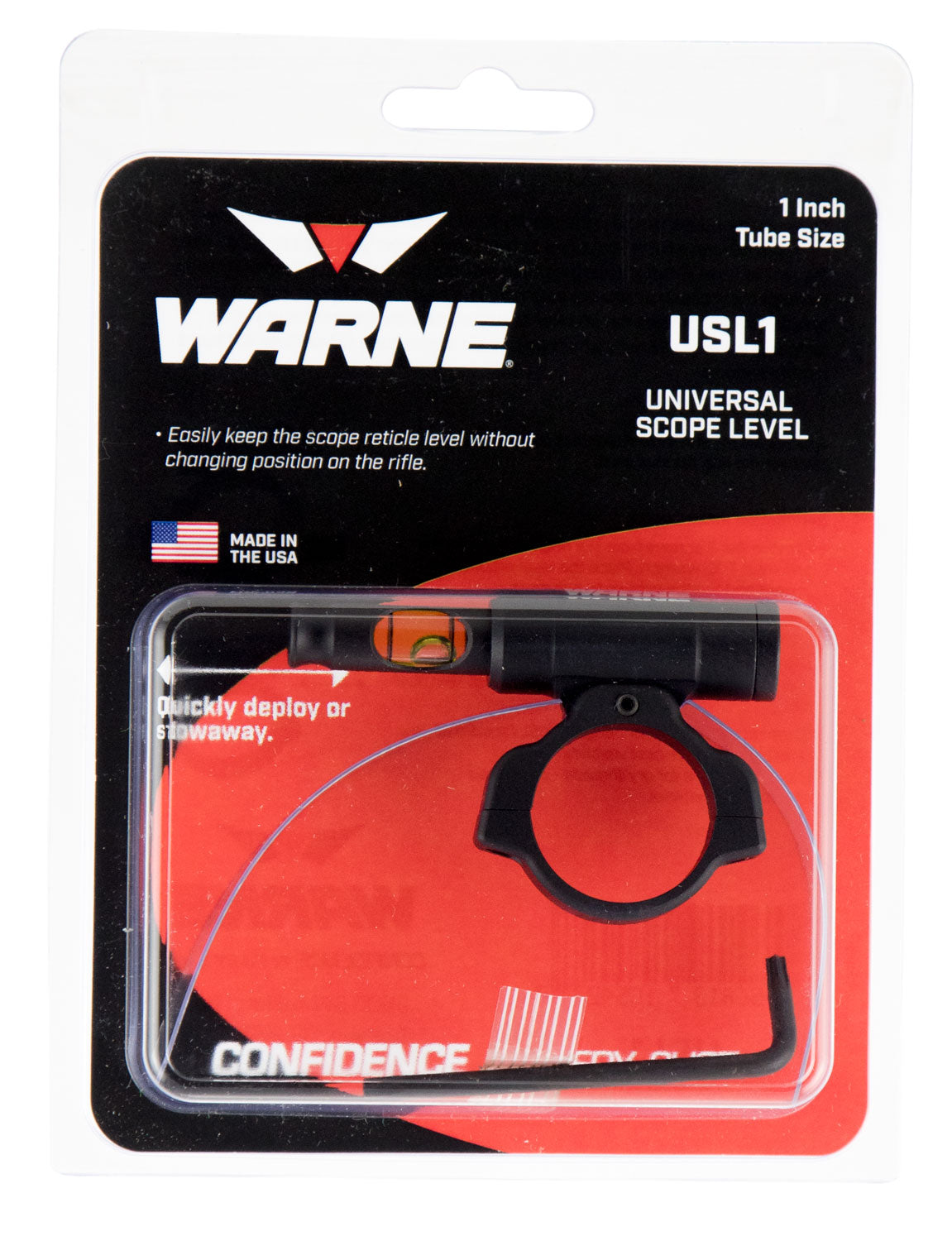 Warne USL1 Skyline Universal Scope Level 1 Inch Tube Black Aluminum