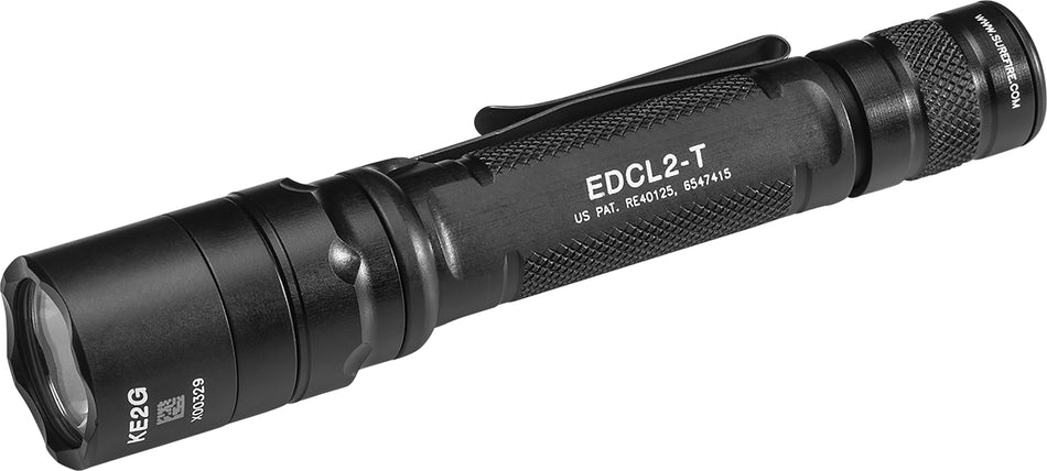 SureFire EDCL2-T EDC Tactical Flashlight Black Anodized 1200 Lumens White LED TIR Lens