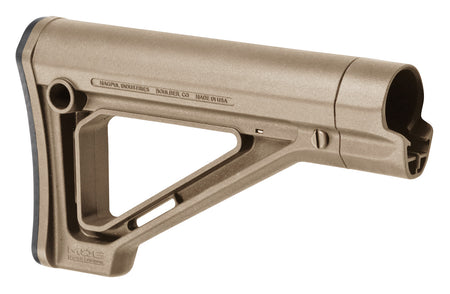 Magpul MOE Fixed Carbine Stock FDE Synthetic, Mil-Spec Tube Compatible, AR-15/M16/M4 (MAG480-FDE)