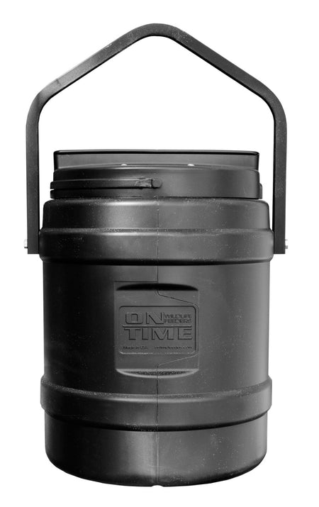 On Time 73000 10 Gallon Rice Bran Feeder with Hanging Bracket, 1-6 Daily Feeds, 1-30 Second Duration