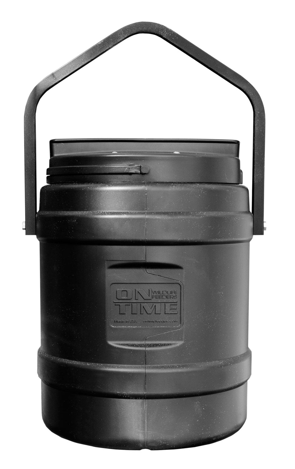 On Time 73000 10 Gallon Rice Bran Feeder with Hanging Bracket, 1-6 Daily Feeds, 1-30 Second Duration