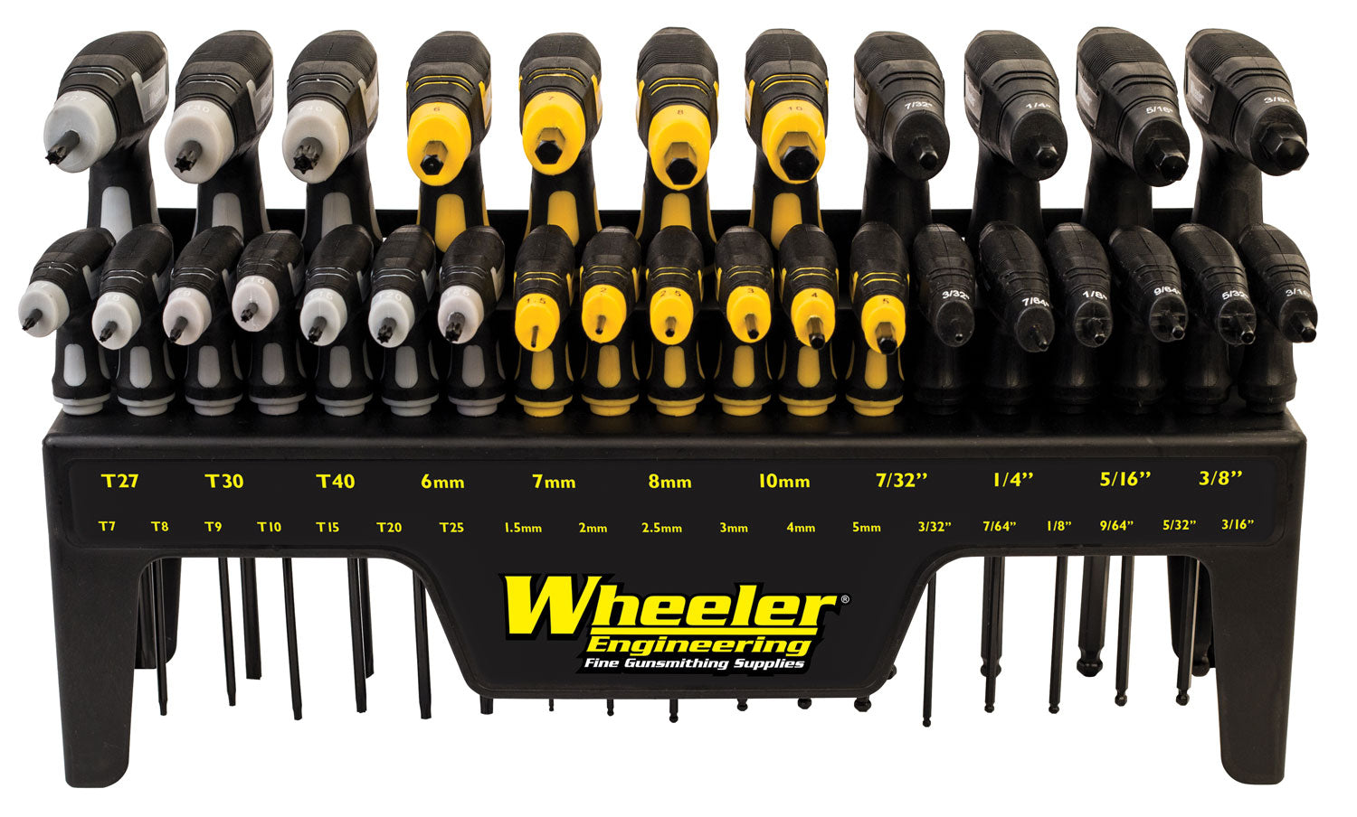 Wheeler SAE/Metric Hex and Torx P-Handle Set, 30 Pieces, Rubber Grip