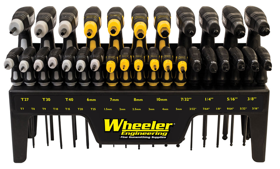 Wheeler SAE/Metric Hex and Torx P-Handle Set, 30 Pieces, Rubber Grip