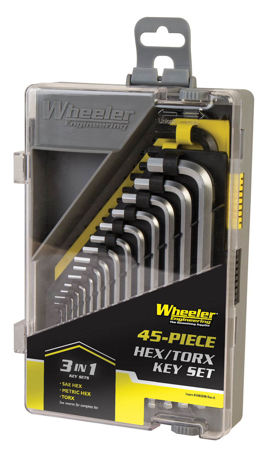 Wheeler SAE, Metric Hex and Torx Key Set, 45 Pieces, Steel