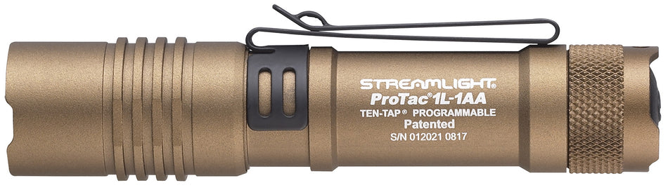 Streamlight ProTac 1L-1AA 88073 Coyote Everyday Carry Flashlight 40/150/350 Lumens White C4 LED