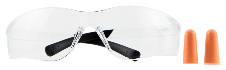 Pyramex Ztek Safety Eyewear Combo with Earplugs Adult Clear Polycarbonate Frame and Lens