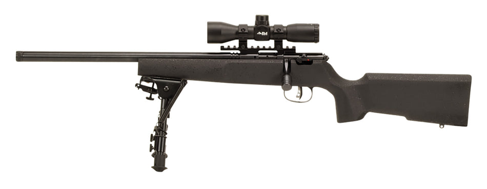 Savage Arms 13836 Rascal Target XP Youth .22 LR Left-Hand Rifle with 4x32mm Scope & Bipod