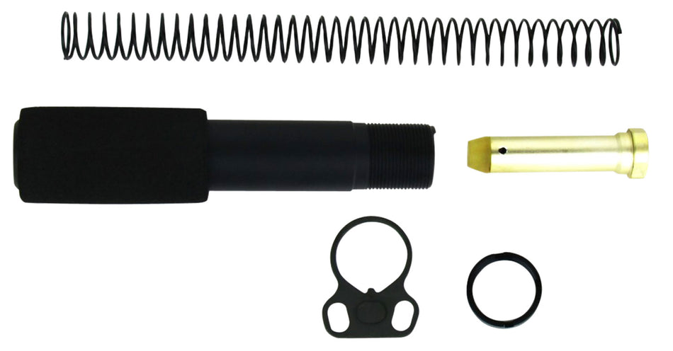 TacFire Mil-Spec AR-Pistol Buffer Tube Kit with Castle Nut & End Plate, Black