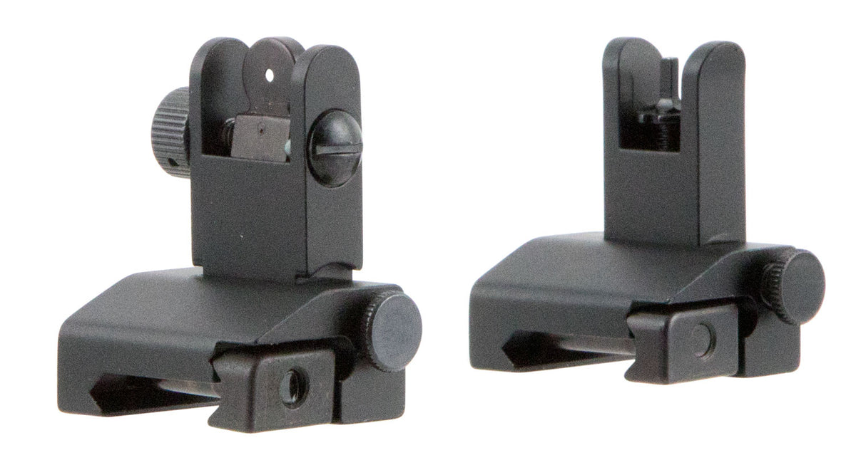 TacFire IS002 Spring-Loaded Flip-Up Iron Sights Anodized Aluminum for AR-Platform