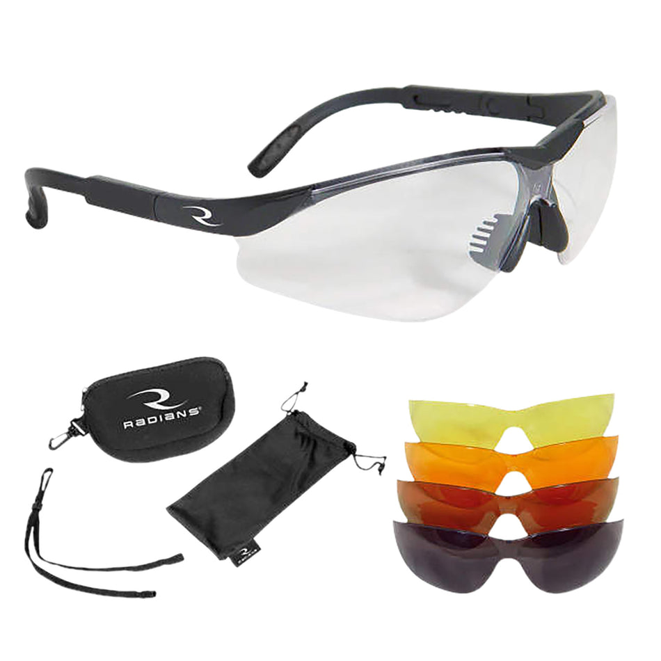 Radians T-85 T85RC Interchangeable 5-Lens Shooting Glass Kit Black Frame Adult