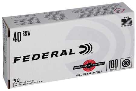 Federal .40 S&W RTP40180 Range & Target Full Metal Jacket FMJ 180 Grain