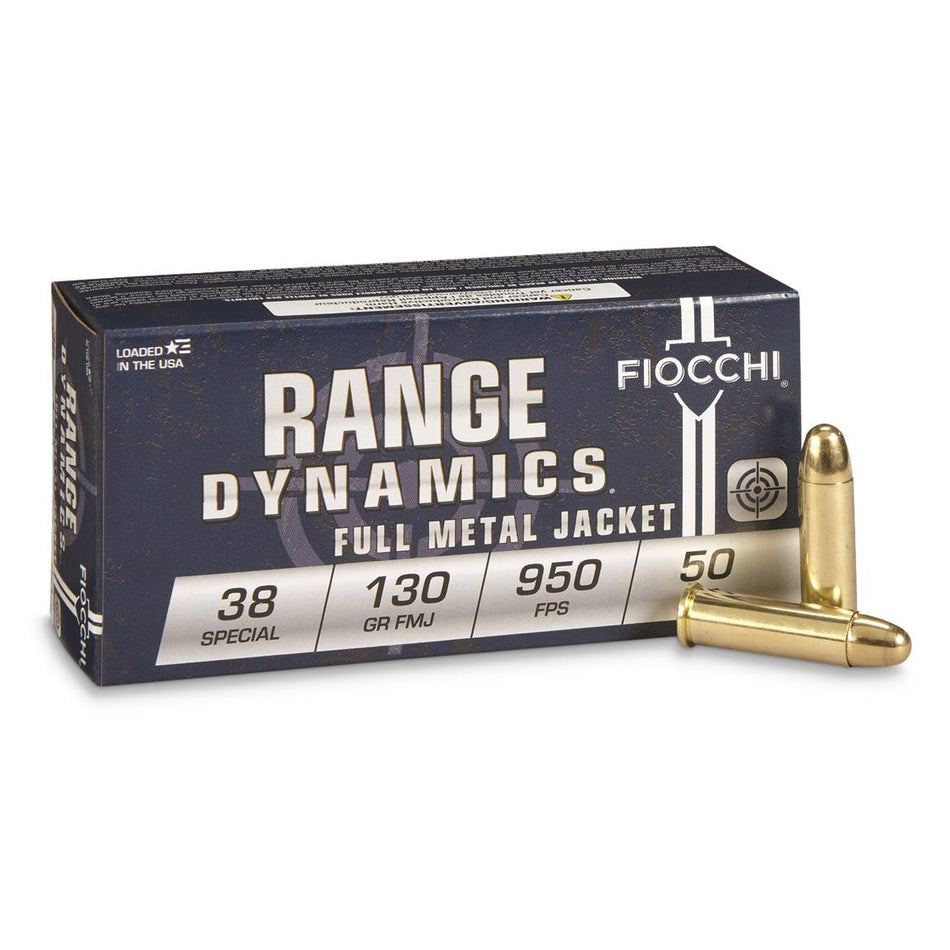 Fiocchi .38 Special 38A Range Dynamics Full Metal Jacket FMJ 130 Grain
