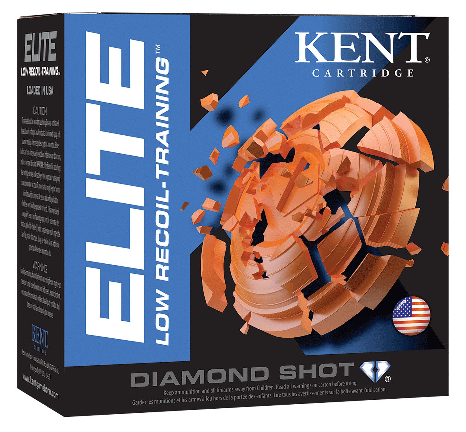 Kent Cartridge 12 Gauge E122L208 Elite Low Recoil-Training 2.5" 3/4oz 8 Shot