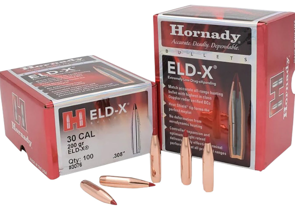 Hornady 30 Cal .308 200 Grain Extremely Low Drag eXpanding ELD-X Bullets 100/Box