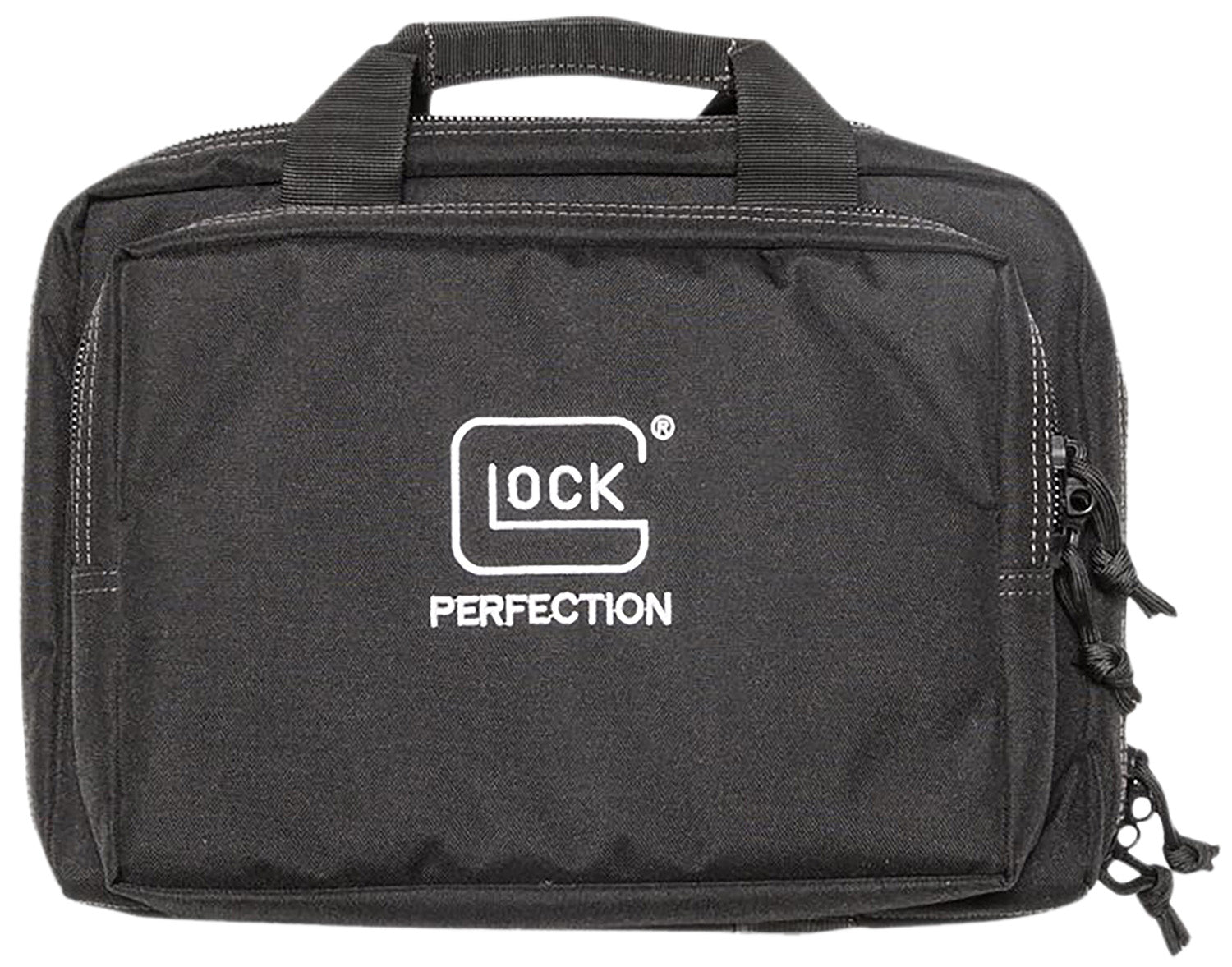 Glock AP60300 Black Double Pistol Case Dual Padded Compartments 5 Mag Holders 3 Zippered Pockets