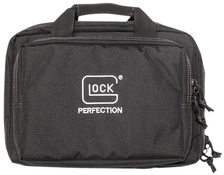 Glock AP60300 Black Double Pistol Case Dual Padded Compartments 5 Mag Holders 3 Zippered Pockets