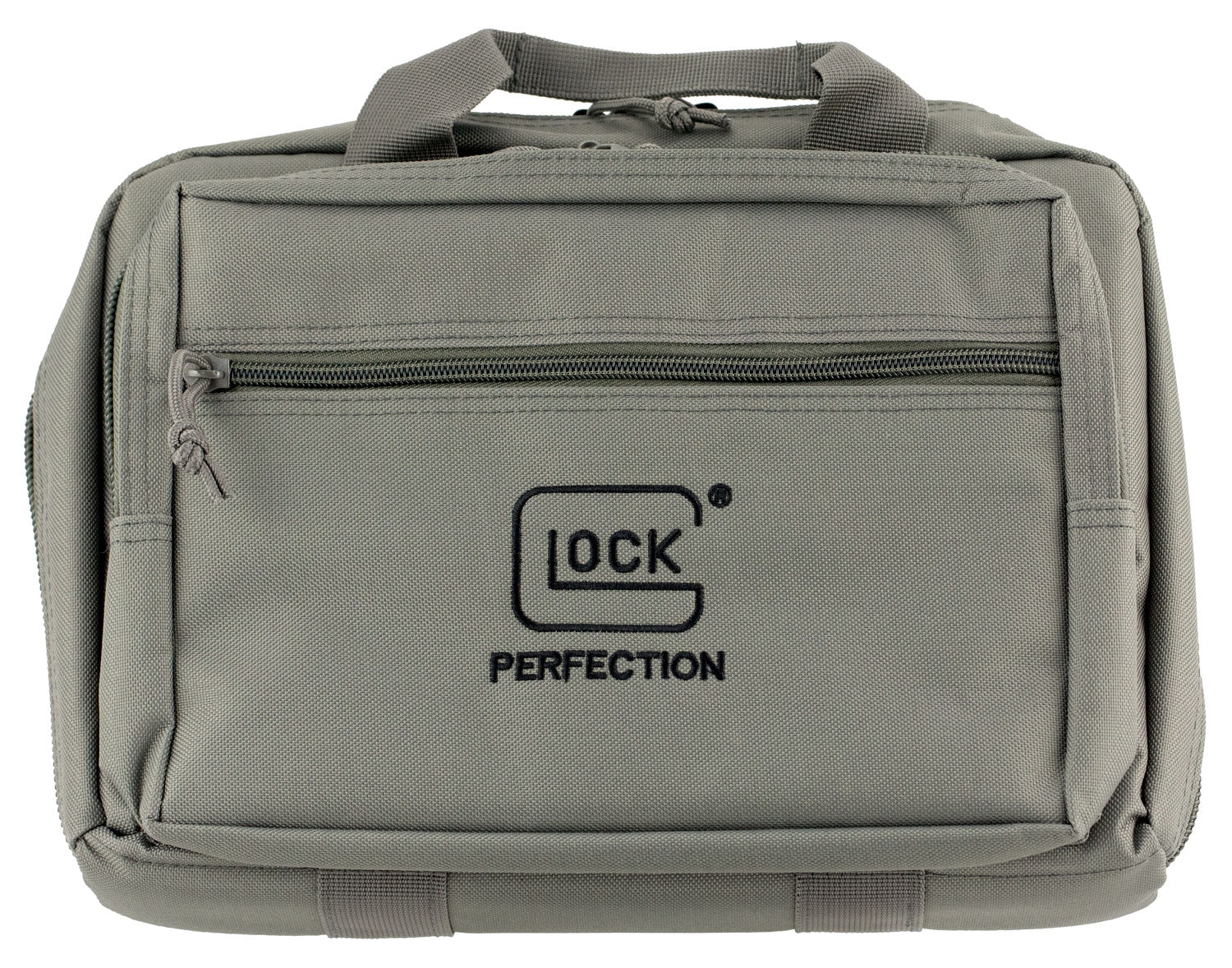 Glock AP60301 Gray Double Pistol Case Dual Padded Compartments 5 Mag Holders 3 Zippered Pockets