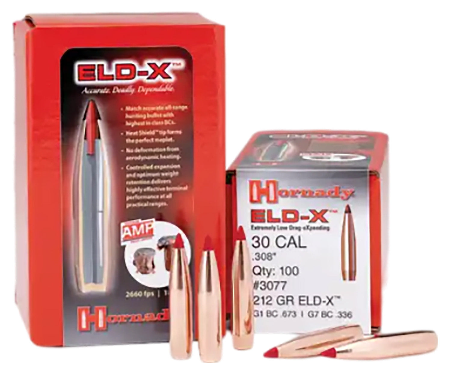 Hornady 30 Cal .308 212 Grain Extremely Low Drag eXpanding ELD-X Bullets 100/Box