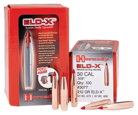 Hornady 30 Cal .308 212 Grain Extremely Low Drag eXpanding ELD-X Bullets 100/Box