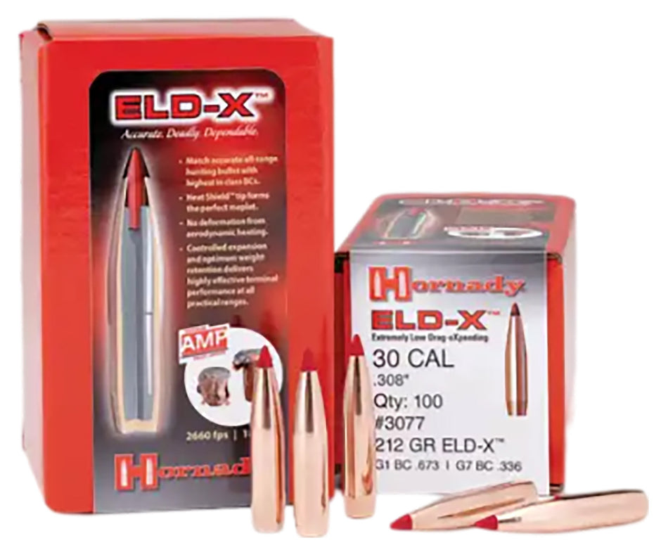 Hornady 30 Cal .308 212 Grain Extremely Low Drag eXpanding ELD-X Bullets 100/Box