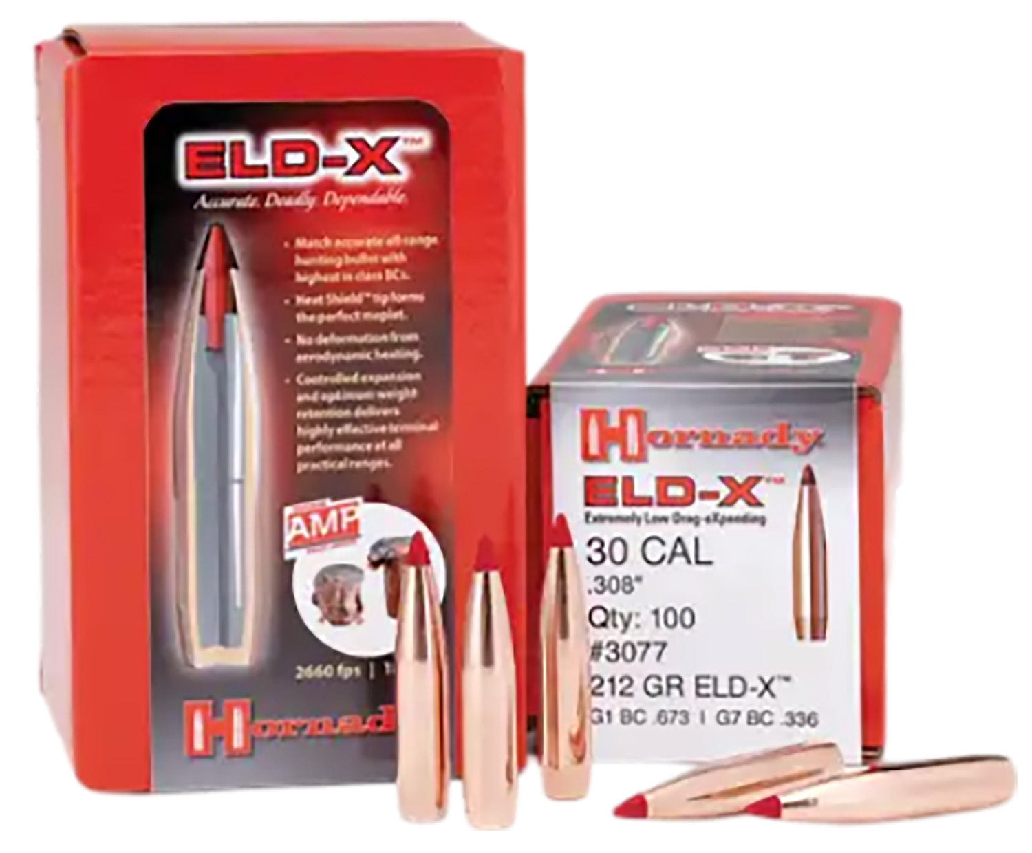 Hornady 30 Cal .308 220 Grain Extremely Low Drag eXpanding ELD-X Bullets 100/Box