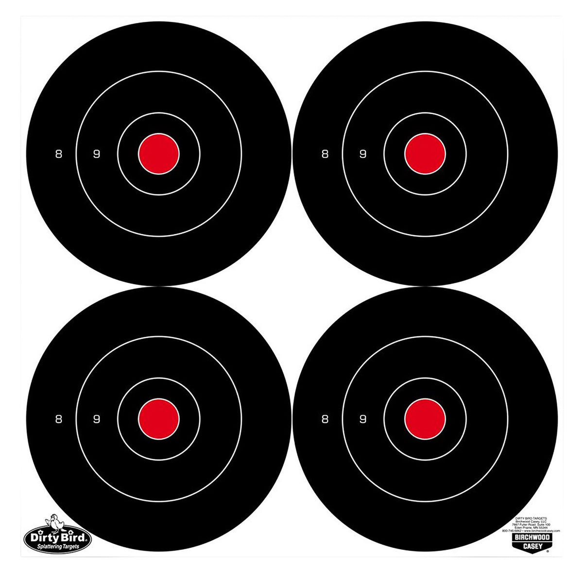Birchwood Casey Dirty Bird 6 Inch Bullseye Tagboard Hanging Target Black/White 100 Pack