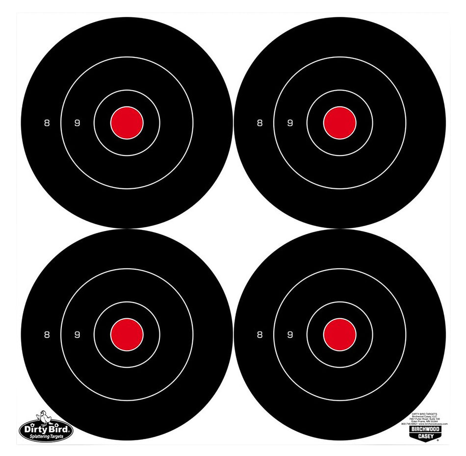 Birchwood Casey Dirty Bird 6 Inch Bullseye Tagboard Hanging Target Black/White 100 Pack