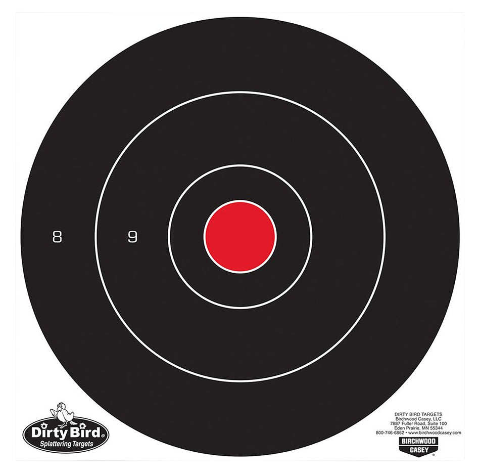 Birchwood Casey Dirty Bird 12 Inch Bullseye Tagboard Hanging Target Black/Red 100 Pack